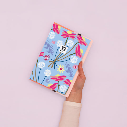 2026 A5 Diary + Folder - Dried Floral