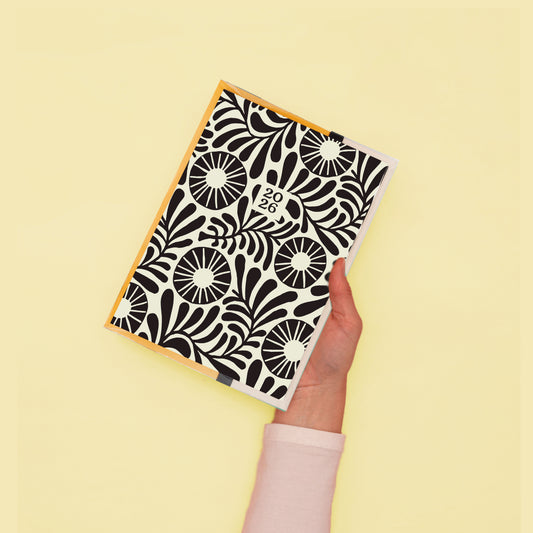 2026 A5 Diary + Folder - Vine Black