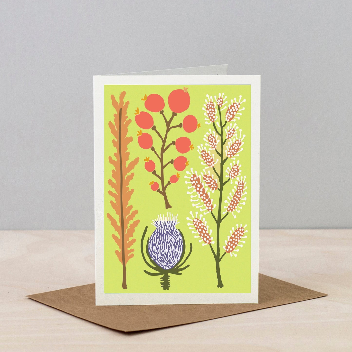All Occasions Greetings Card - Dried - Yellow