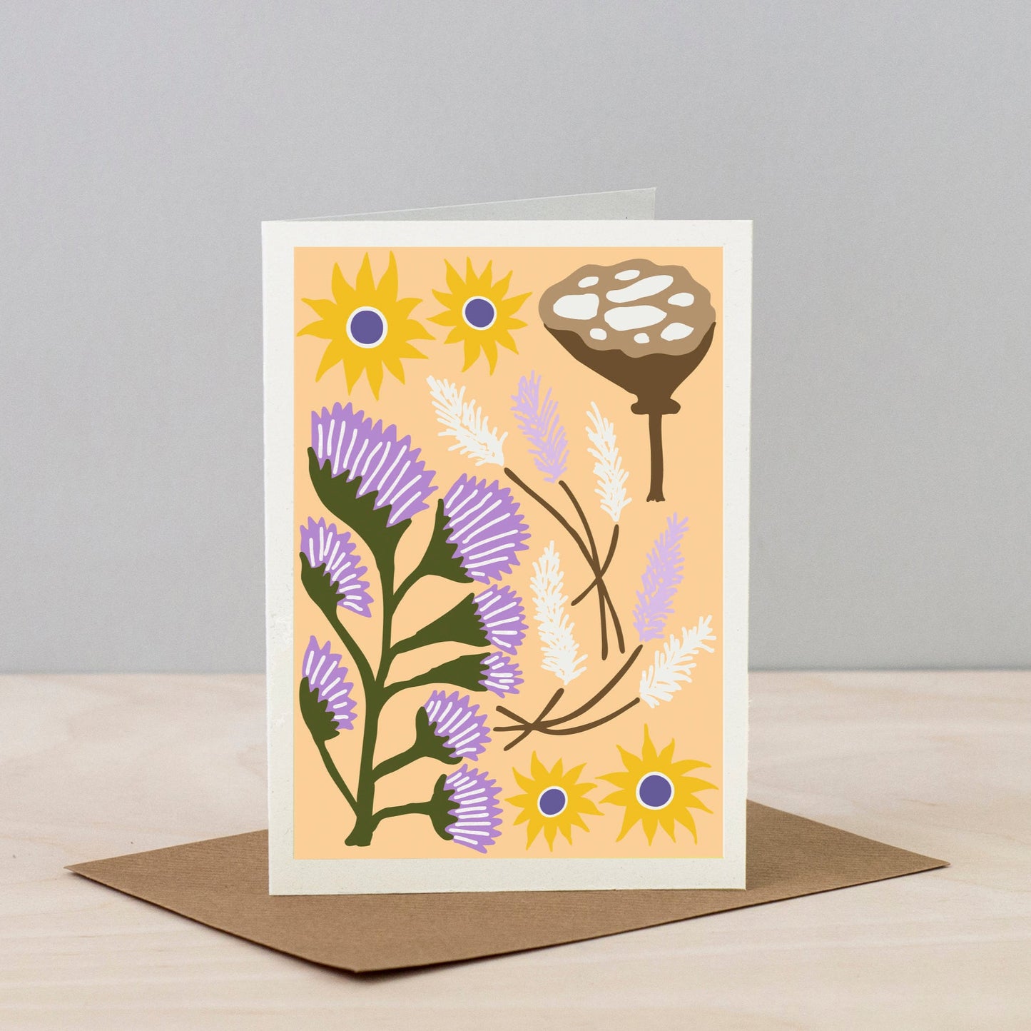 All Occasions Greetings Card - Dried - Wheat Yellow