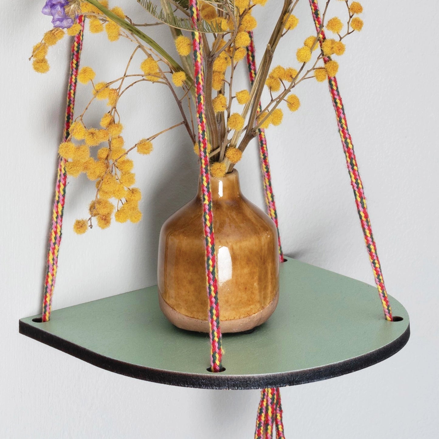 Hanging Plant Shelf Small - Green Wash