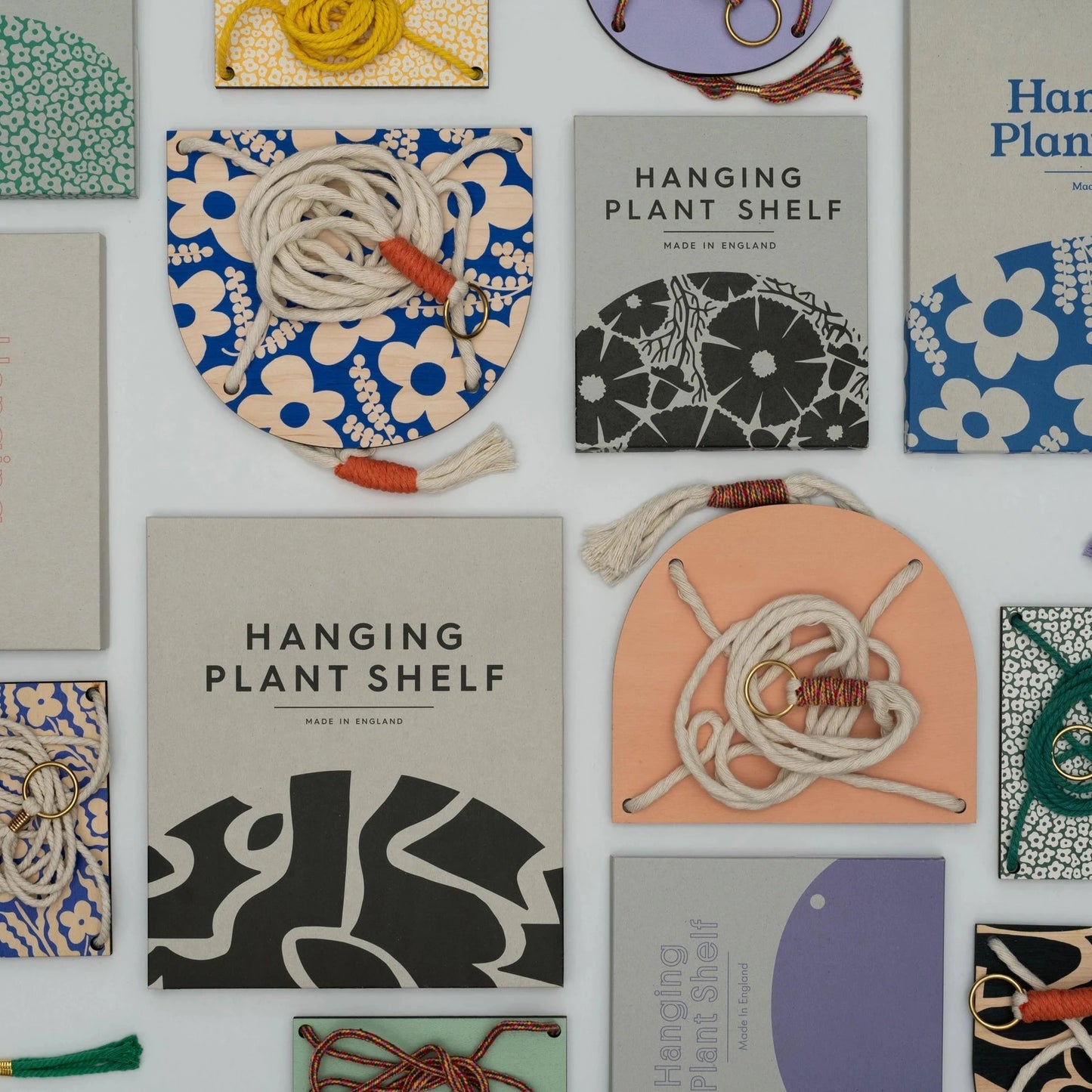 Hanging Plant Shelf Small - Abstract Black