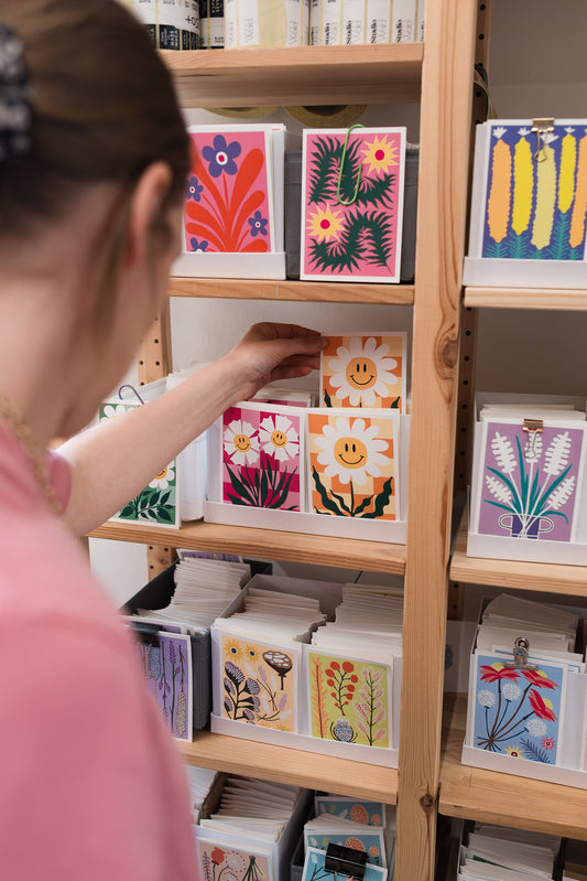 All Occasions Greetings Card - Happy Flower - Pink