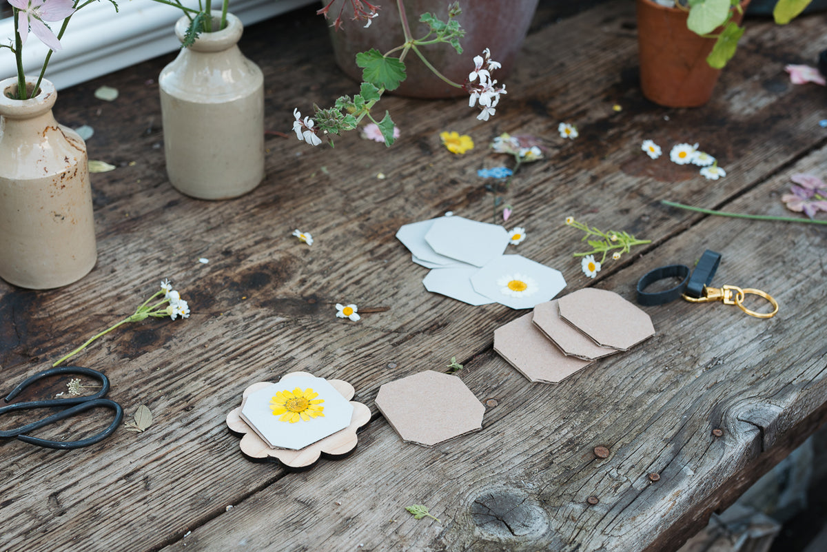 SECONDS Keyring Flower Press - Yellow 04