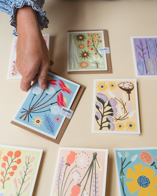 All Occasions Greetings Card - Dried - Pastel Blue