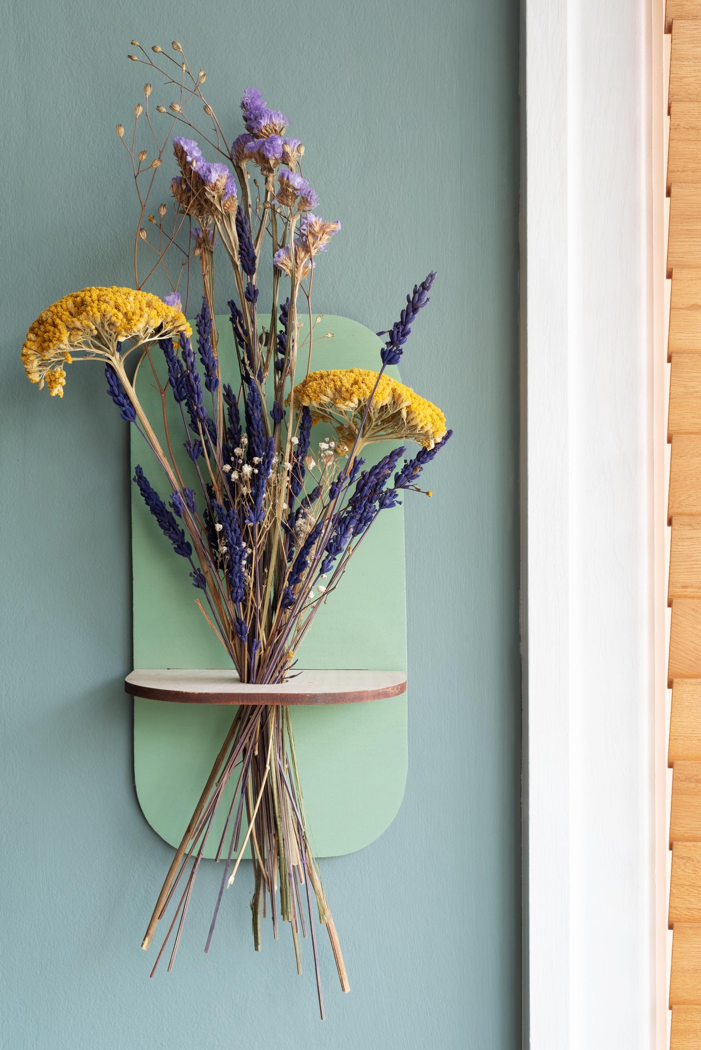 Dried Flower Shelf - Green Wash