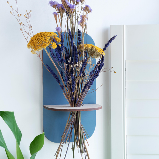 Dried Flower Shelf - Blue Wash