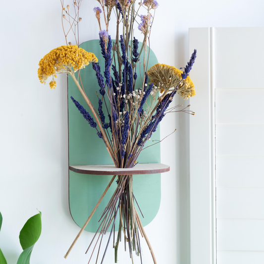 Dried Flower Shelf - Green Wash