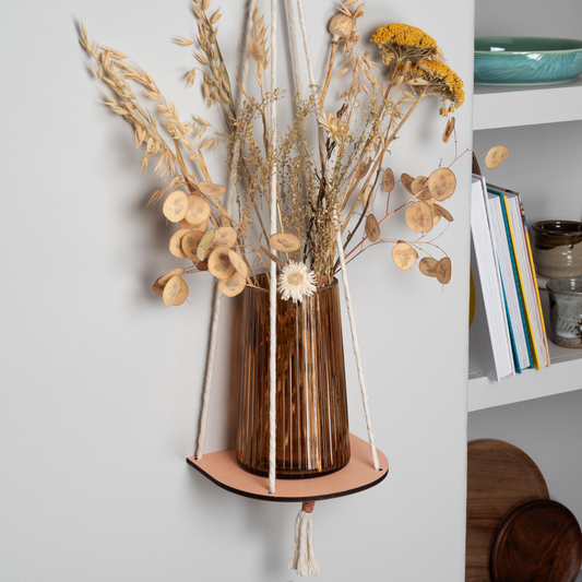 Hanging Plant Shelf - Pink Wash