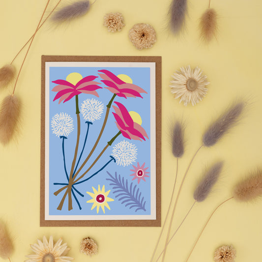 All Occasions Greetings Card - Dried - Pastel Blue