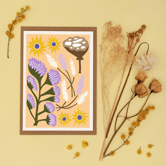 All Occasions Greetings Card - Dried - Wheat Yellow