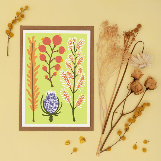 All Occasions Greetings Card - Dried - Yellow