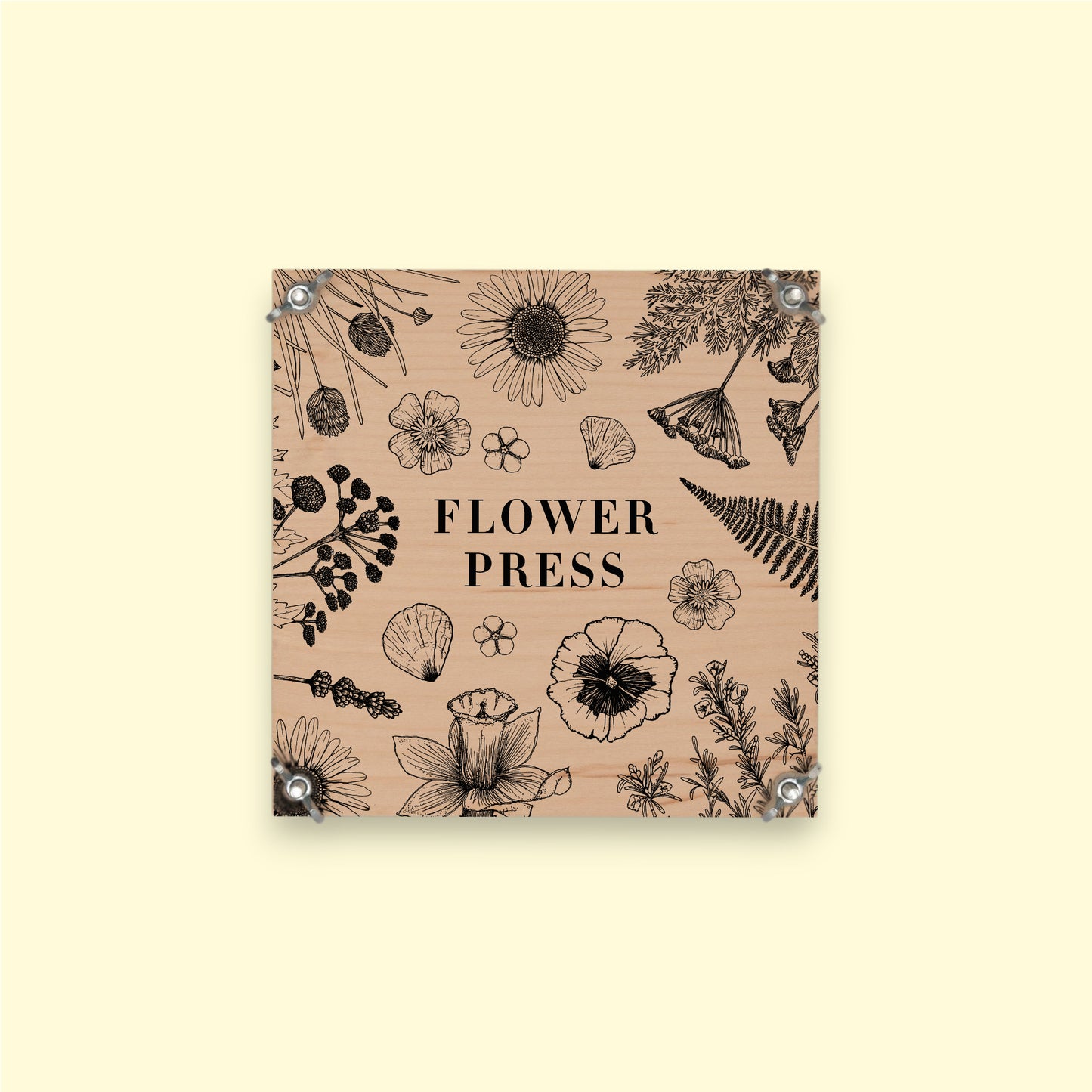 Flower Press - Line Drawing