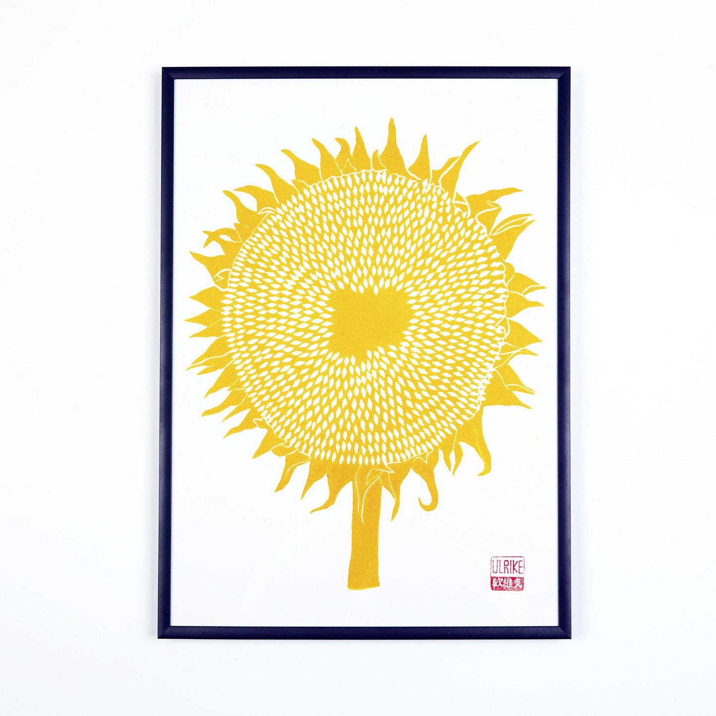 A3 Lino Print - Sunflower Yellow