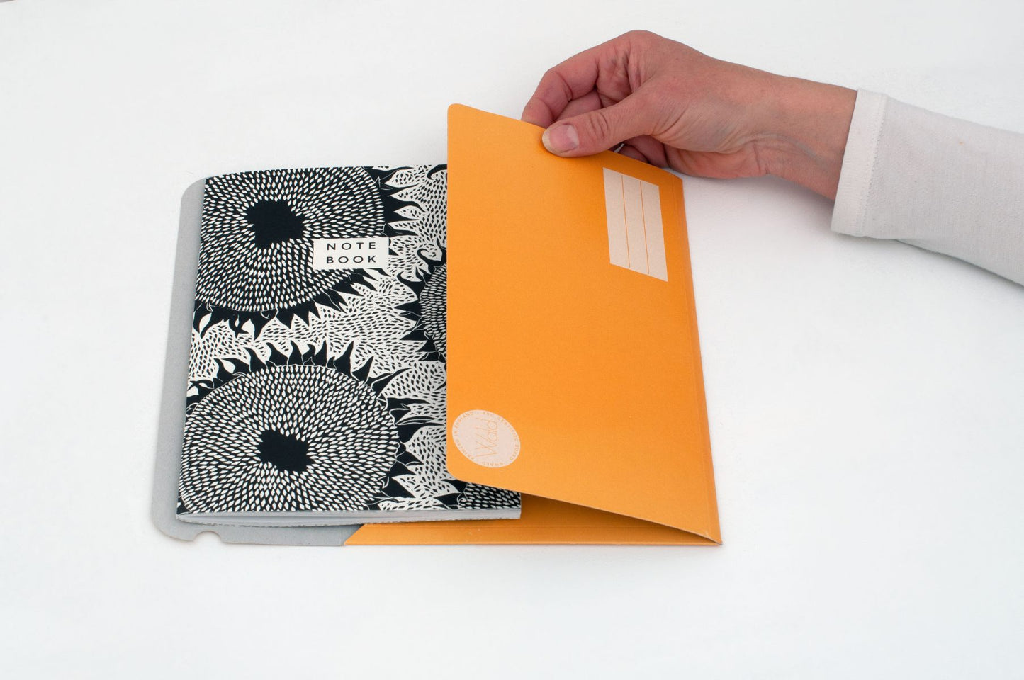 A5 Notebook + Folder - Sunflower Black