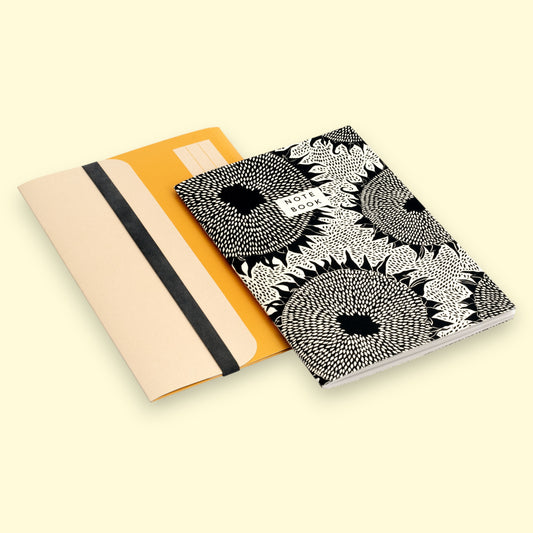 A5 Notebook + Folder - Sunflower Black
