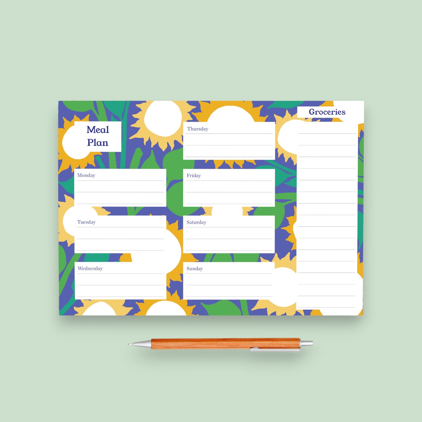A5 Meal Planner - Blumen