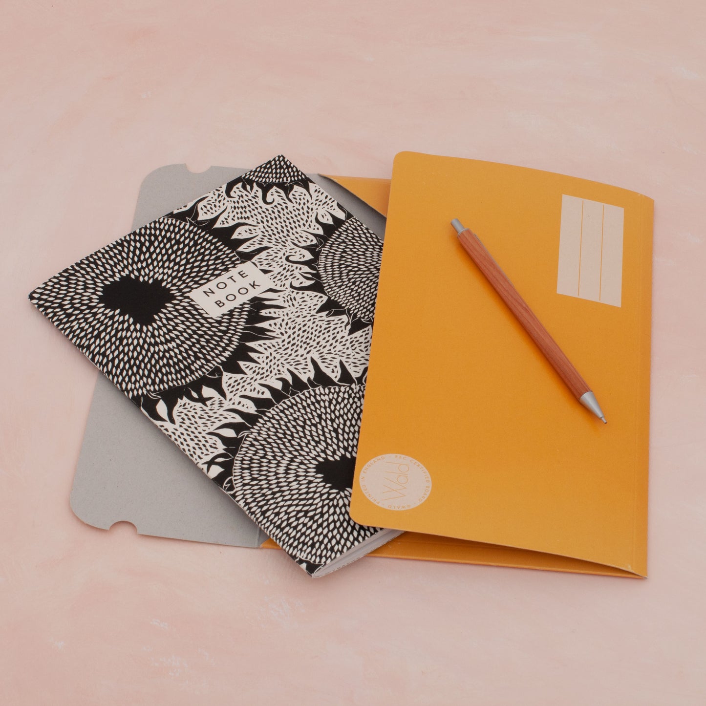 A5 Notebook + Folder - Sunflower Black