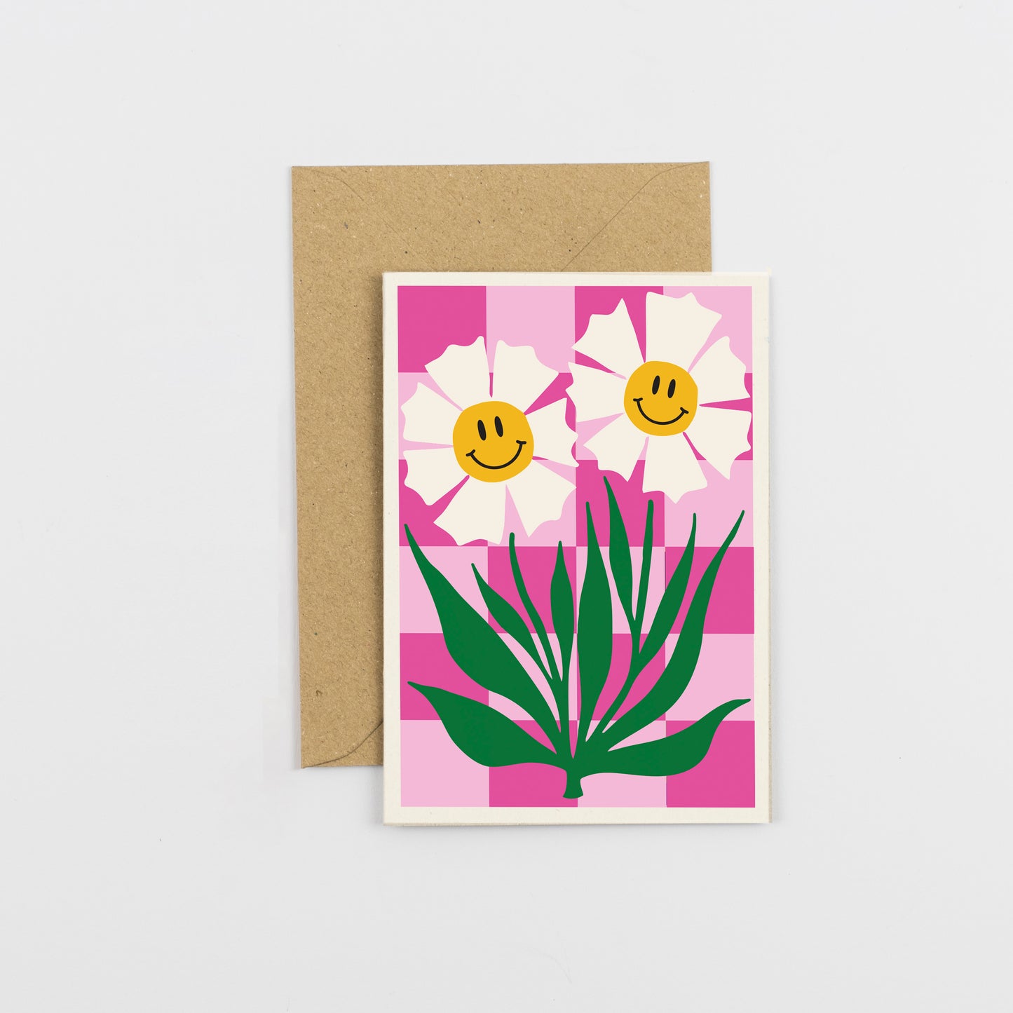 All Occasions Greetings Card - Happy Flower - Pink