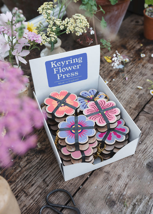Keyring Flower Press - Blue 03