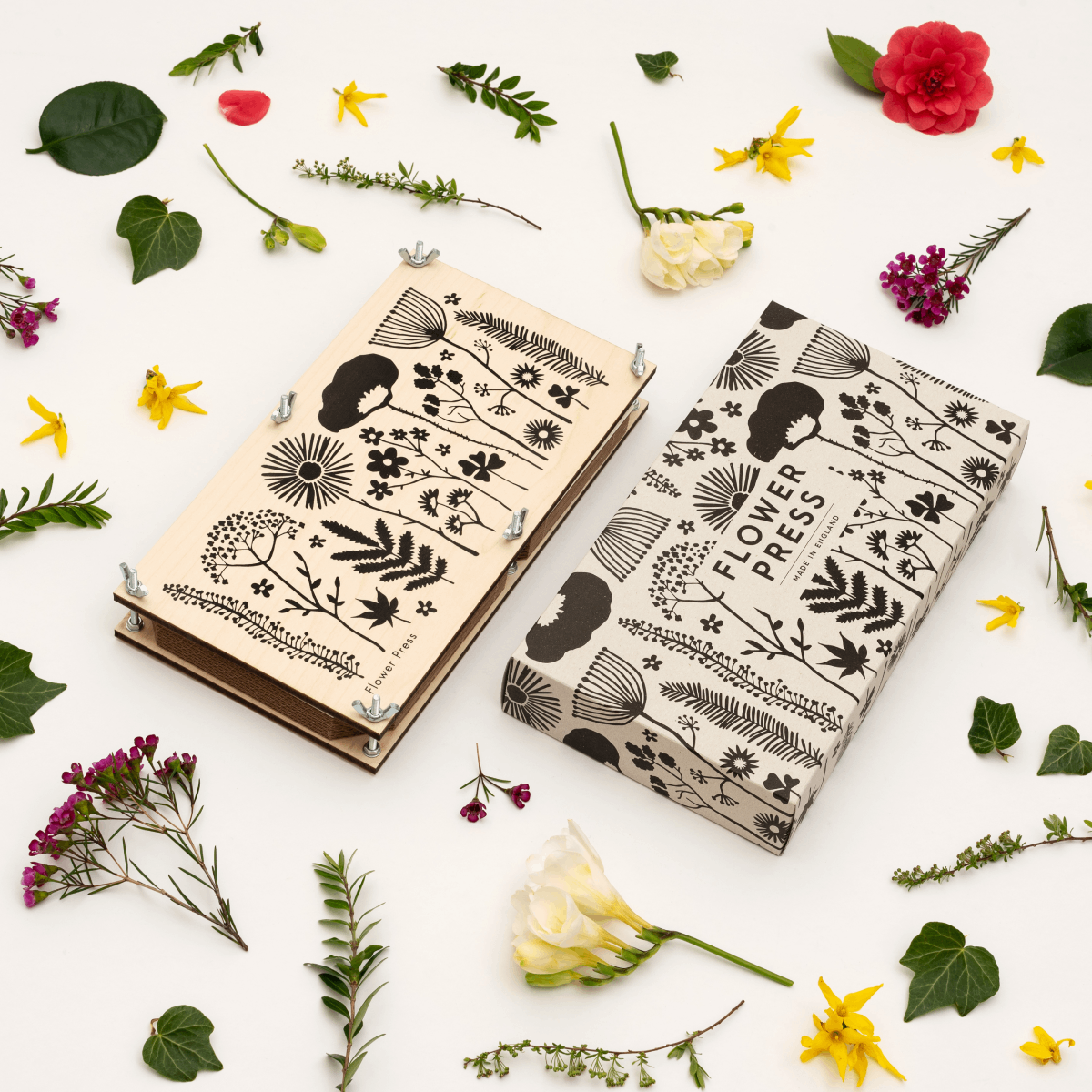 Extra Large Flower Press with Floral Silhouette Design by Studio Wald