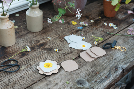 Keyring Flower Press - Blue 03