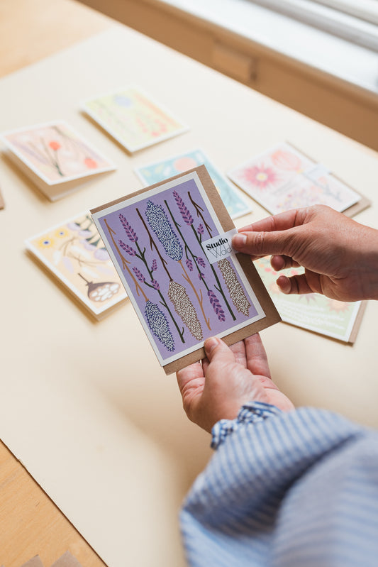 All Occasions Greetings Card - Dried - Lilac