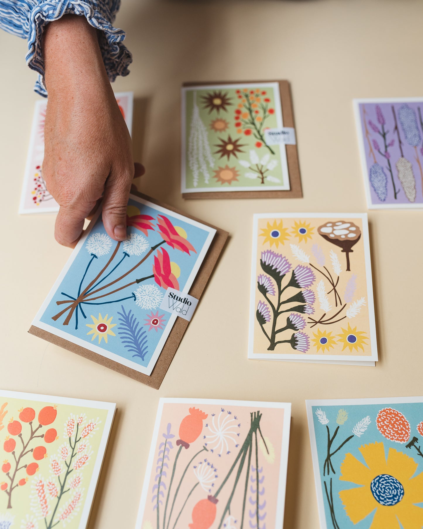 All Occasions Greetings Card - Dried - Pastel Blue