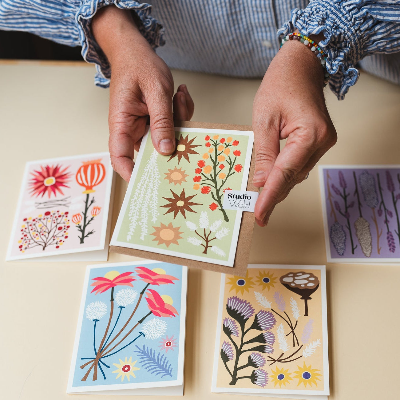 All Occasions Greetings Card - Dried - Green