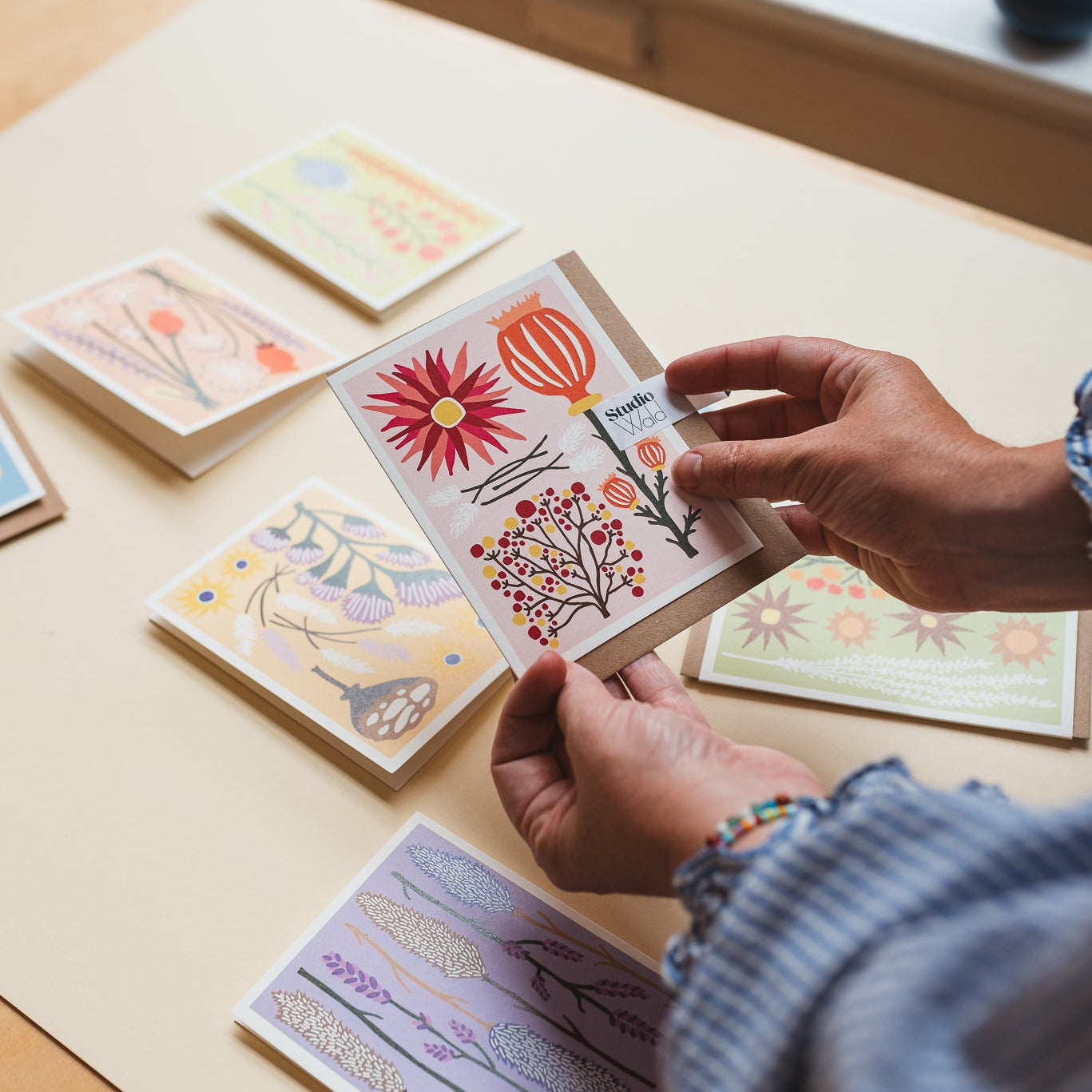 All Occasions Greetings Card - Dried - Pink