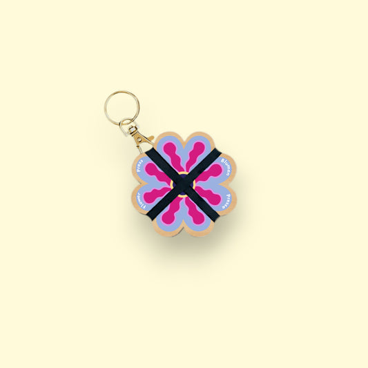Keyring Flower Press - Blue 02