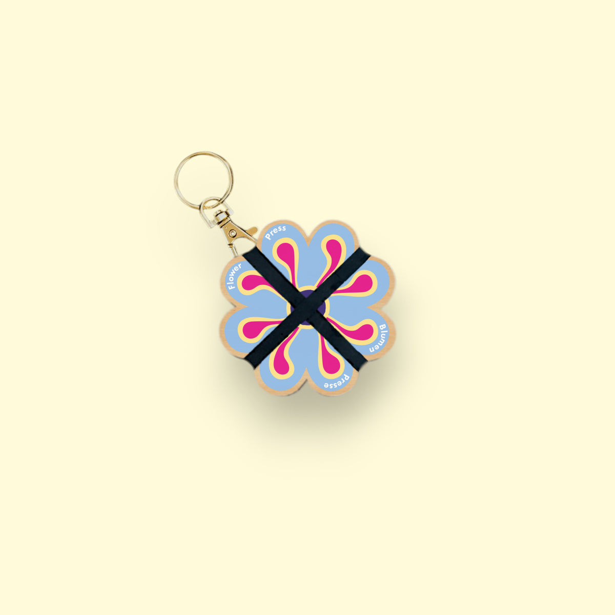 Keyring Flower Press - Blue 04
