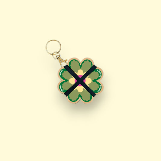 Keyring Flower Press - Green 02