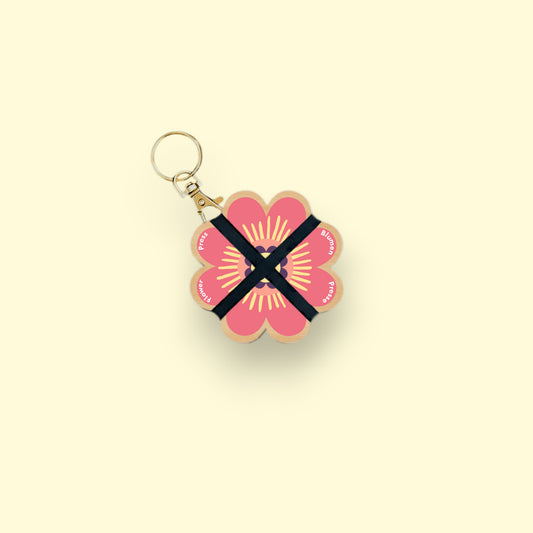 Keyring Flower Press - Pink 02