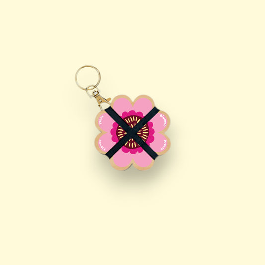 Keyring Flower Press - Pink 03