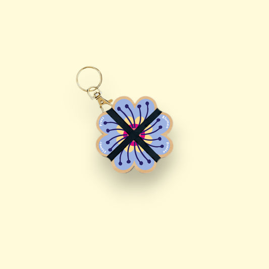 Keyring Flower Press - Blue 01