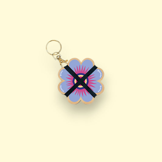 Keyring Flower Press - Blue 03