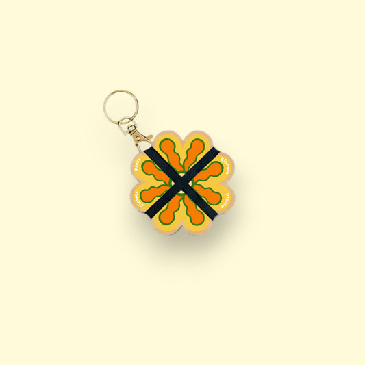 Keyring Flower Press - Yellow 02
