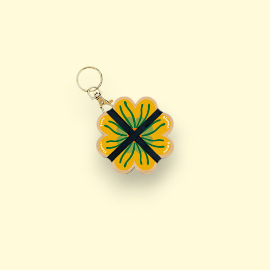 Keyring Flower Press - Yellow 03
