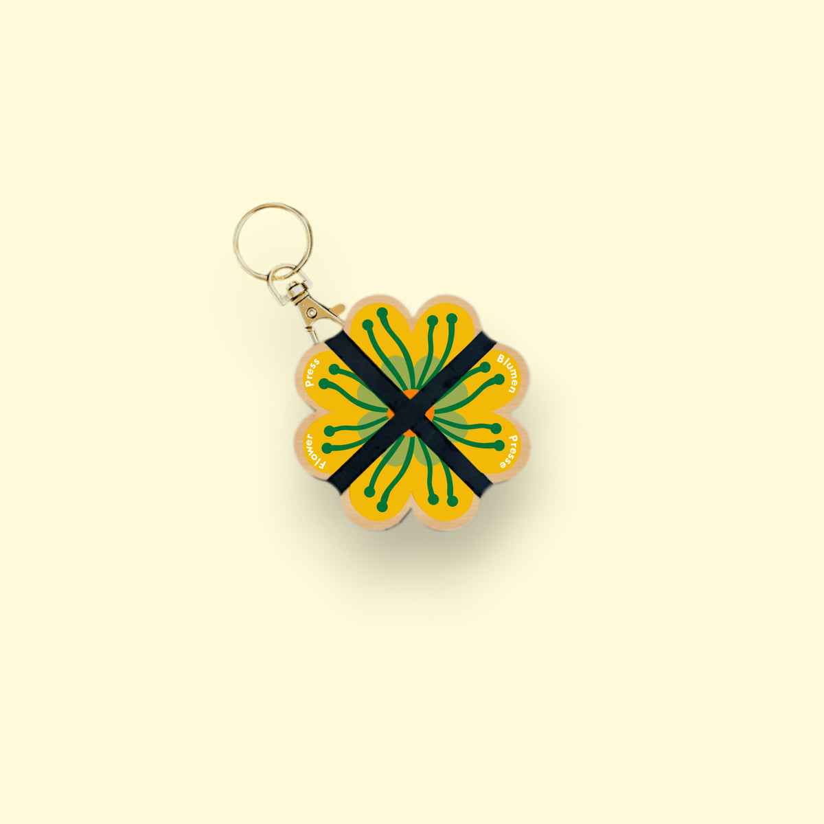 SECONDS Keyring Flower Press - Yellow 04