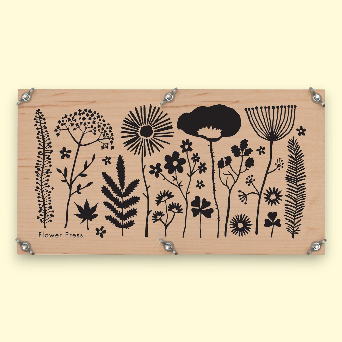 Large Flower Press - Floral Silhouette Design