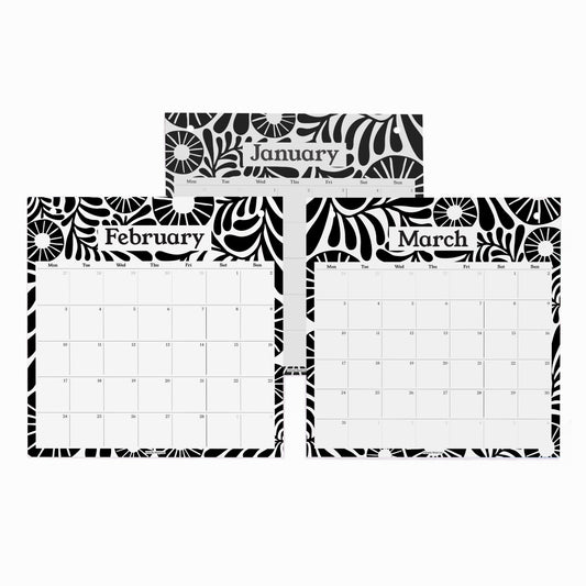 2026 Pinboard Calendar Refills - Vine Black