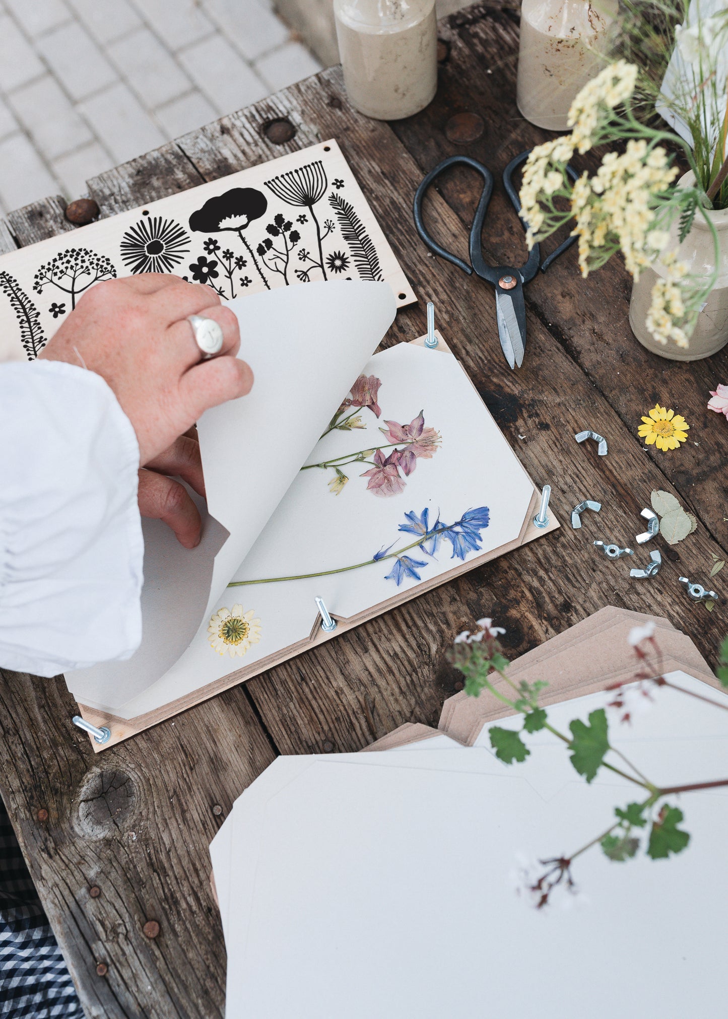 Large Flower Press - Floral Silhouette Design