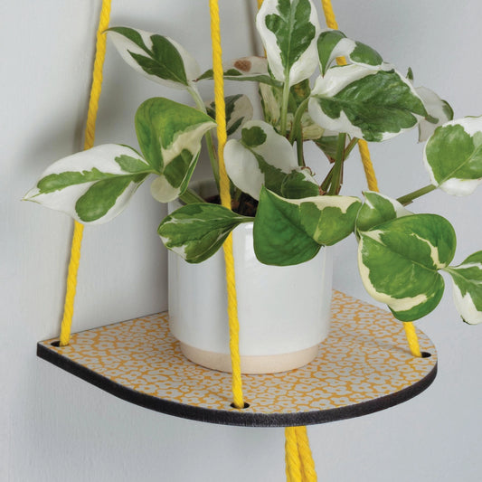 Hanging Plant Shelf Small - Forget Me Not Yellow
