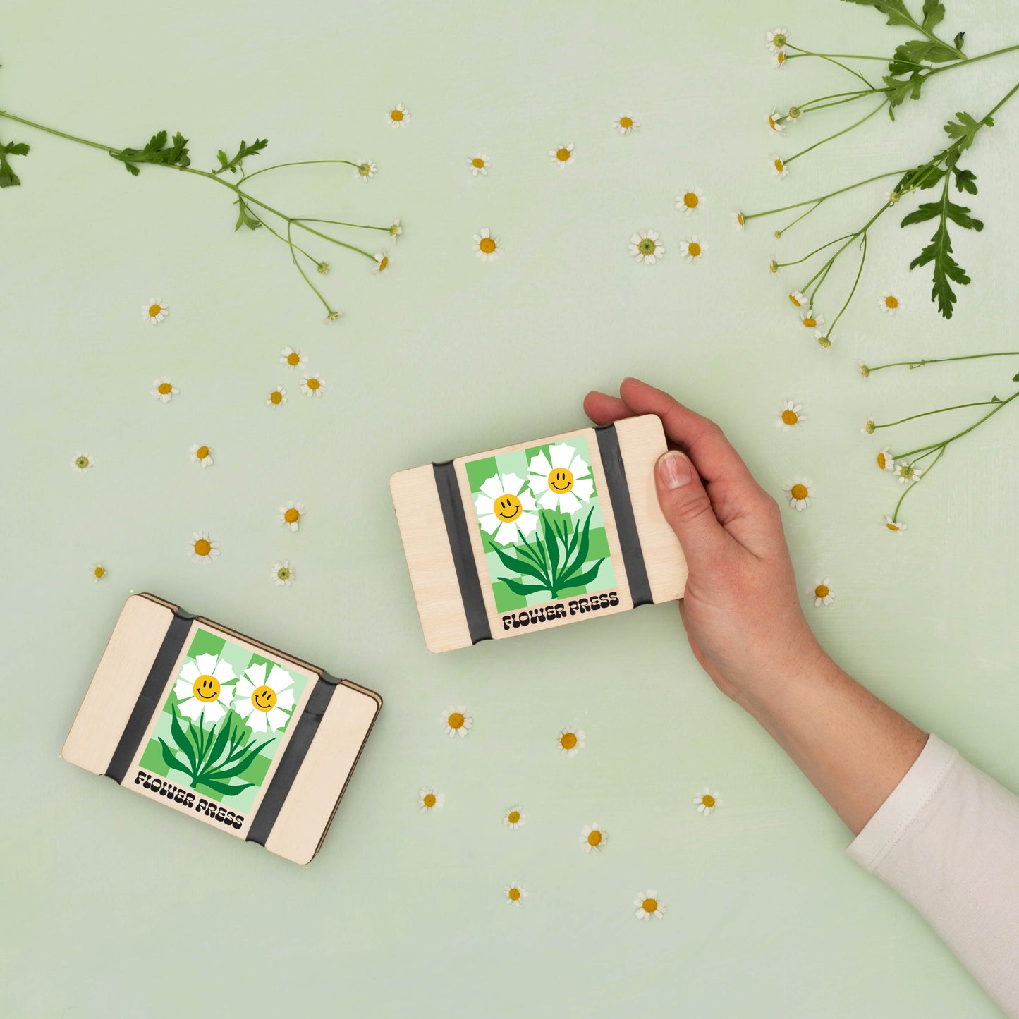 Pocket Flower Press - Green Happy Flower
