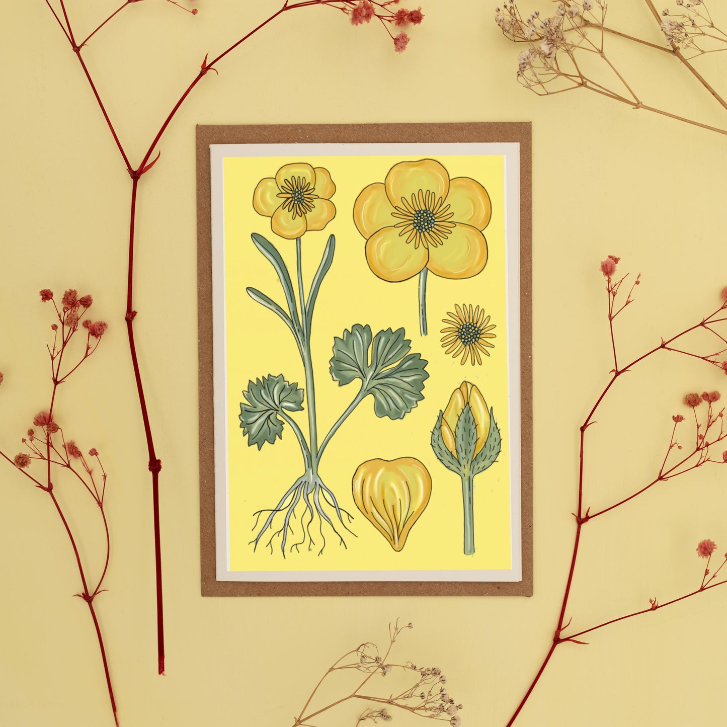All Occasions A6 Card - Vintage Buttercup