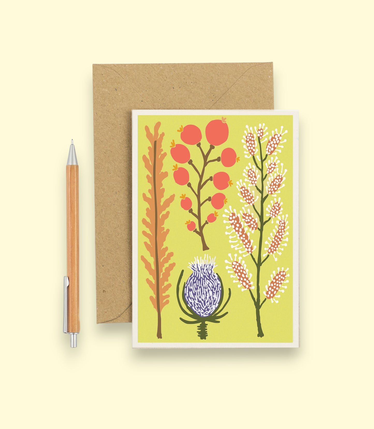All Occasions Greetings Card - Dried - Yellow