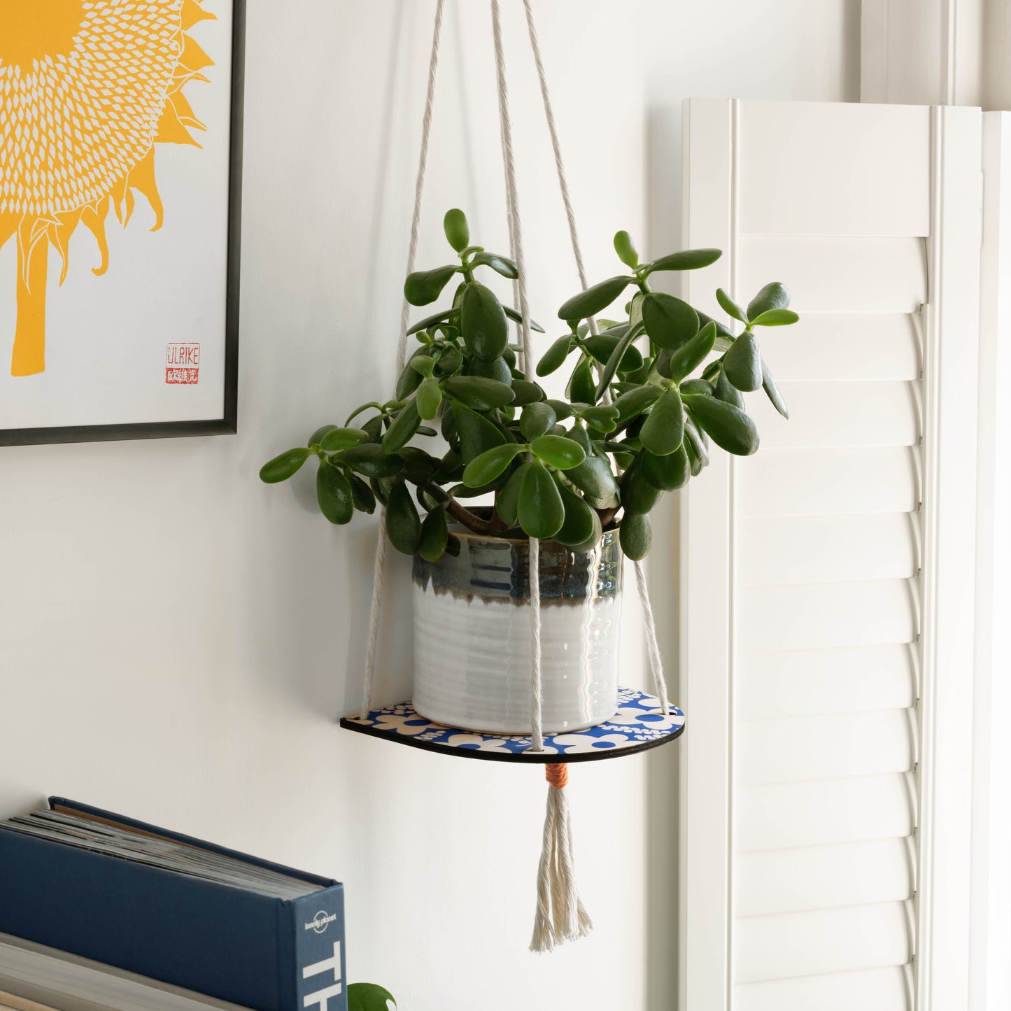 Hanging Plant Shelf - Cobalt Blue