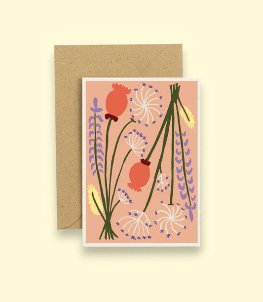 All Occasions Greetings Card - Dried - Peach
