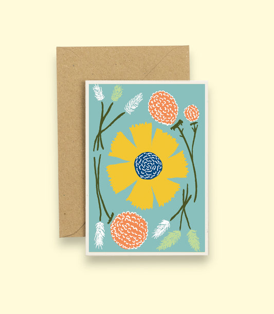 All Occasions Greetings Card - Dried - Blue
